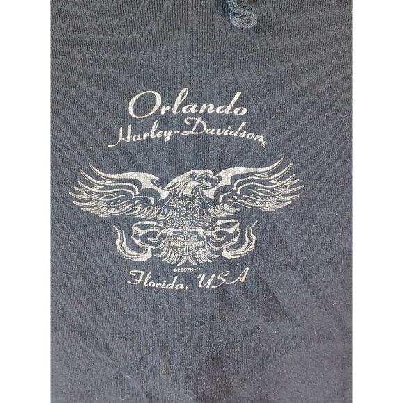 Vintage Women's Harley Davidson Logo Long Sleeve Black Shirt With Tie Back - Picture 4 of 10